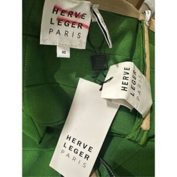 NWT Herve Leger Slashed Bandage Strapless Mini Dress Size XS $990 - Picture 9 of 10